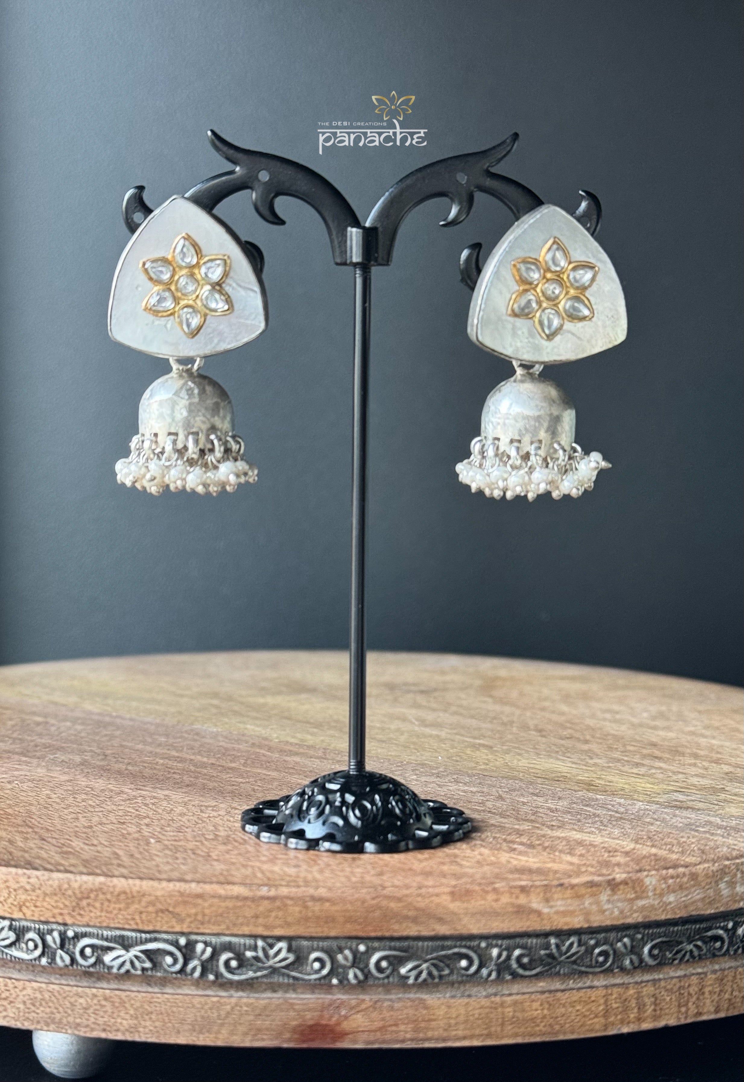 Earring 925 Silver- Mother of Pearl Jhumki