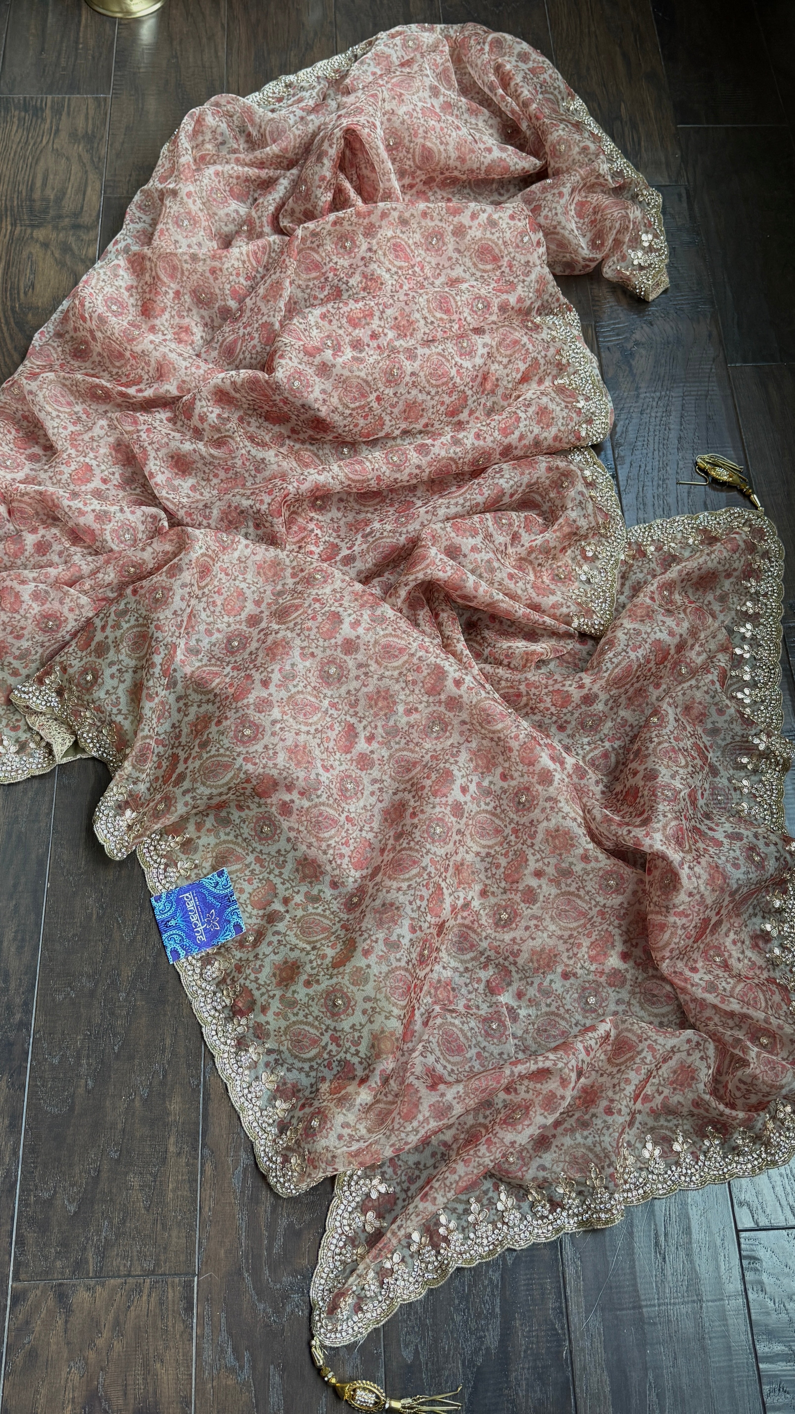 Designer Inspired Organza - Kalamkari Printed