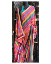 Georgette Designer Inspired Drape - Pink Yellow Purple