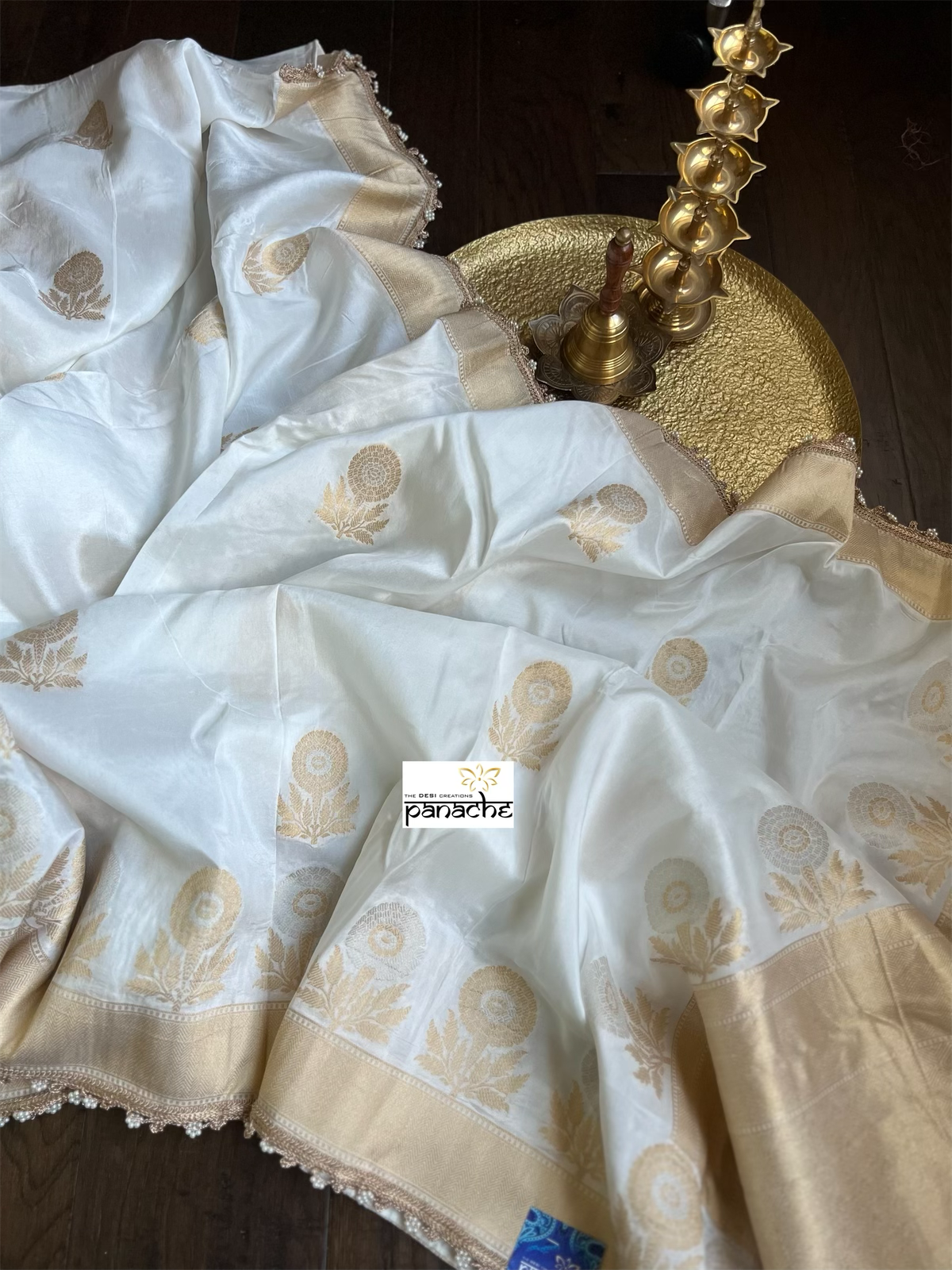 Designer Soft Silk Banarasi- Off White Woven