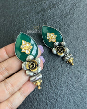 Earring 925 Silver- Green Onyx