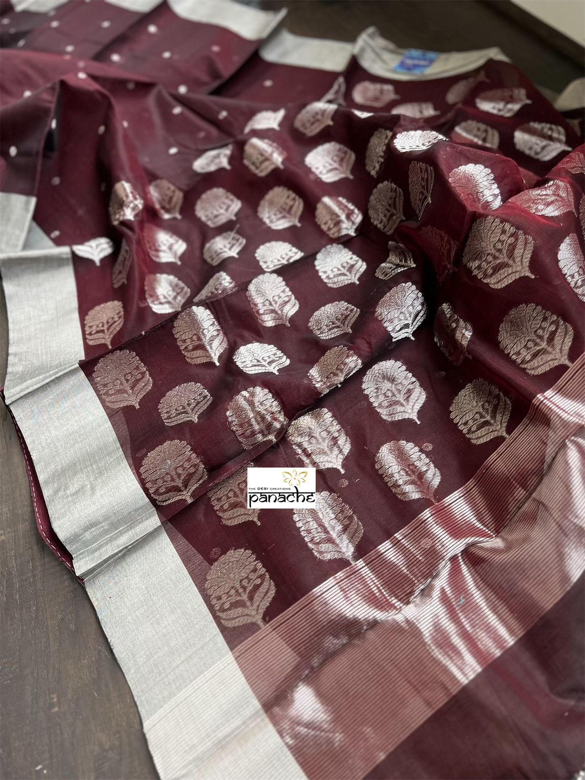 Chanderi Silk Cotton - Wine Color Woven