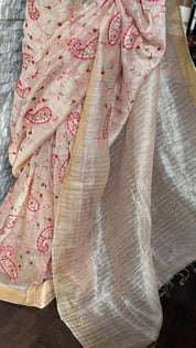 Embroidered Linen - Peach