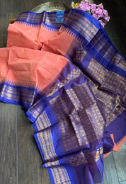 Cotton Gadwal - Peach Blue