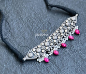Pure Silver 925 Choker - Antique Pink