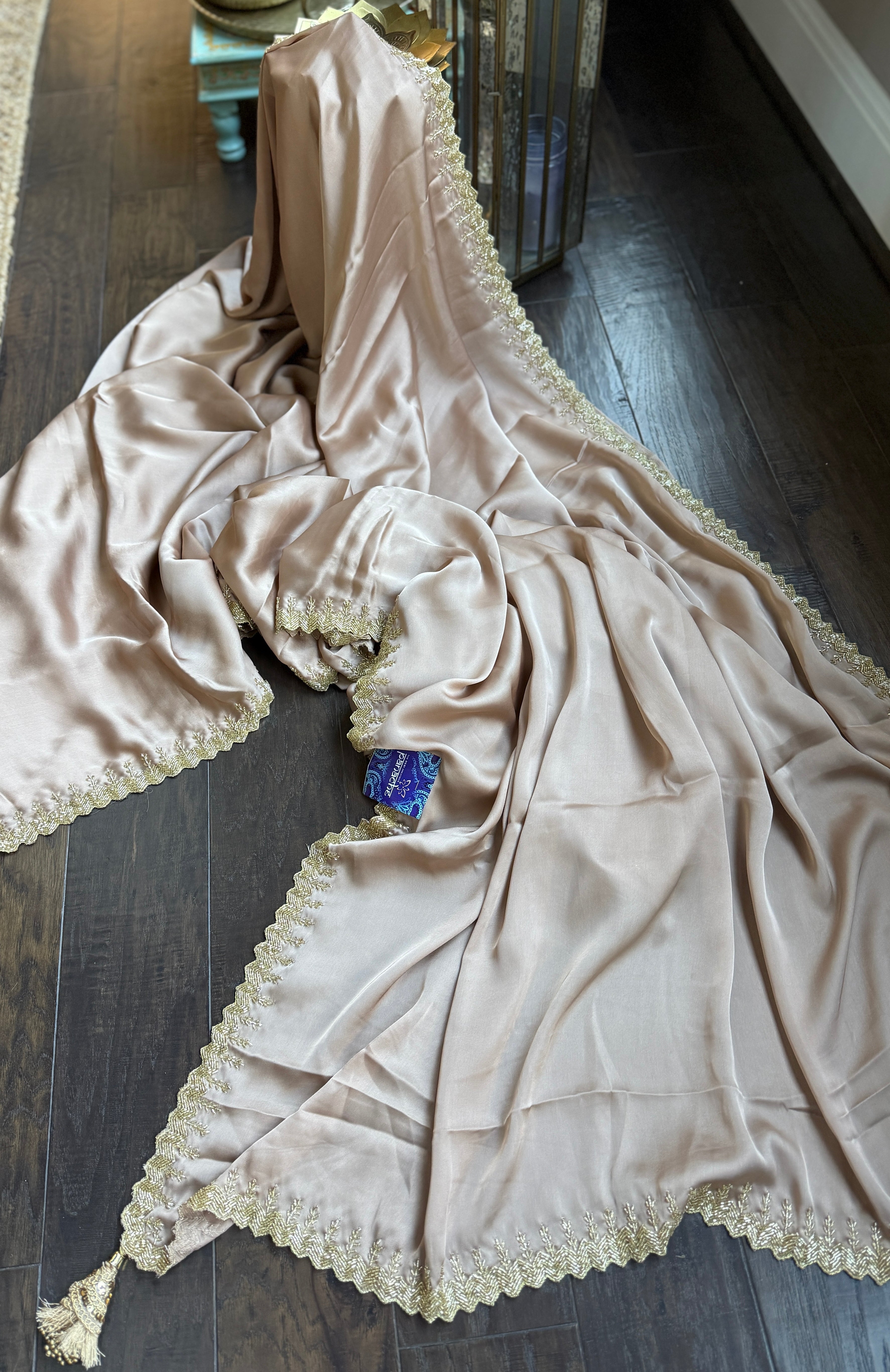 Designer Satin Silk - Light Mocha Cream