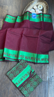 Cotton Silk Kanjivaram - Marion Green Tanchui