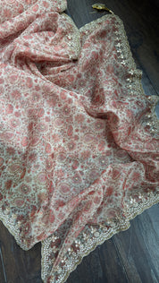 Designer Inspired Organza - Kalamkari Printed