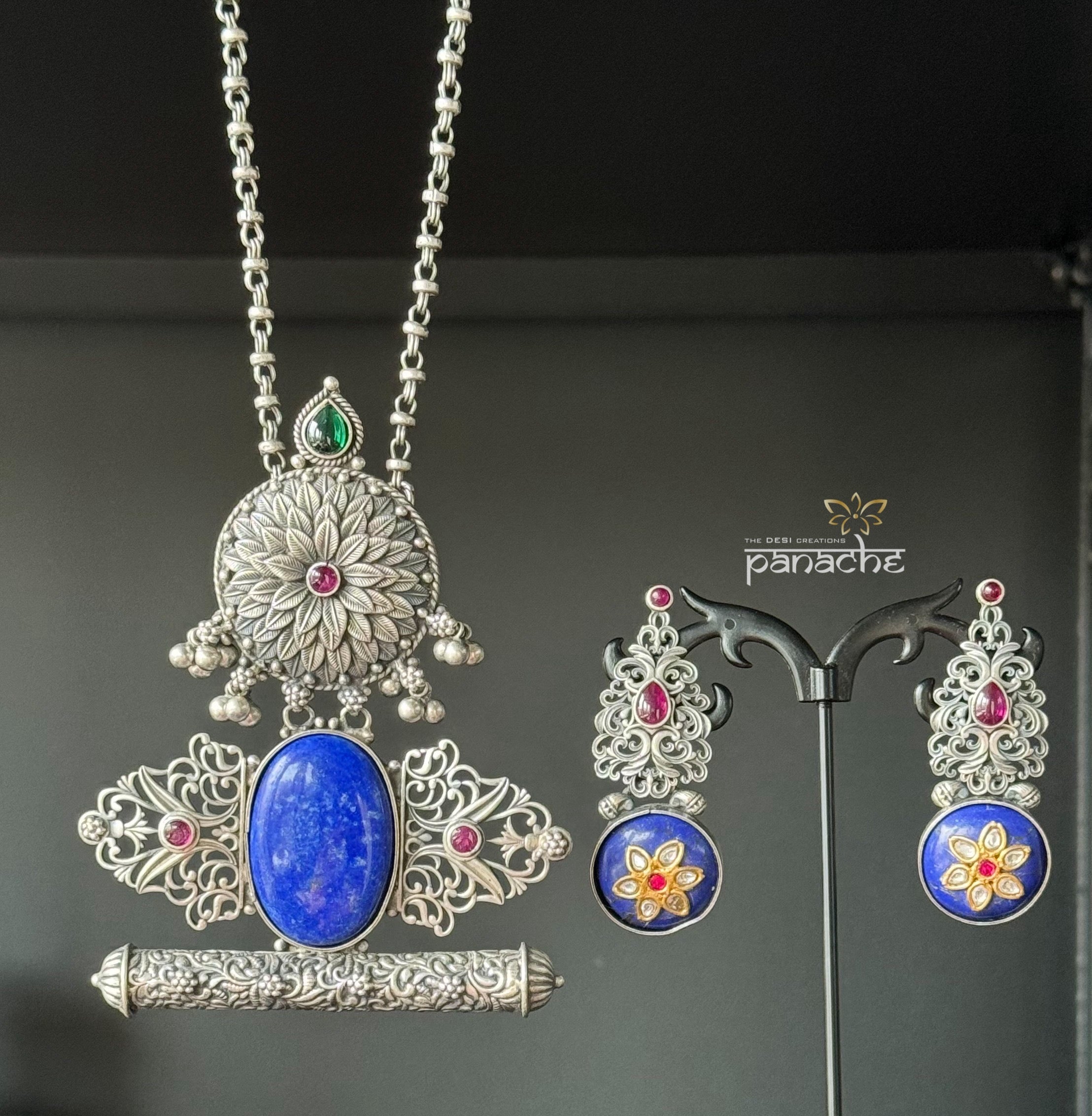 Earring 925 Silver- Lapis Stud