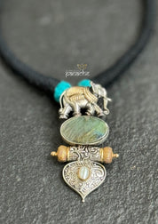 Silver 92.5 Tassel Necklace - Elephant Pendant