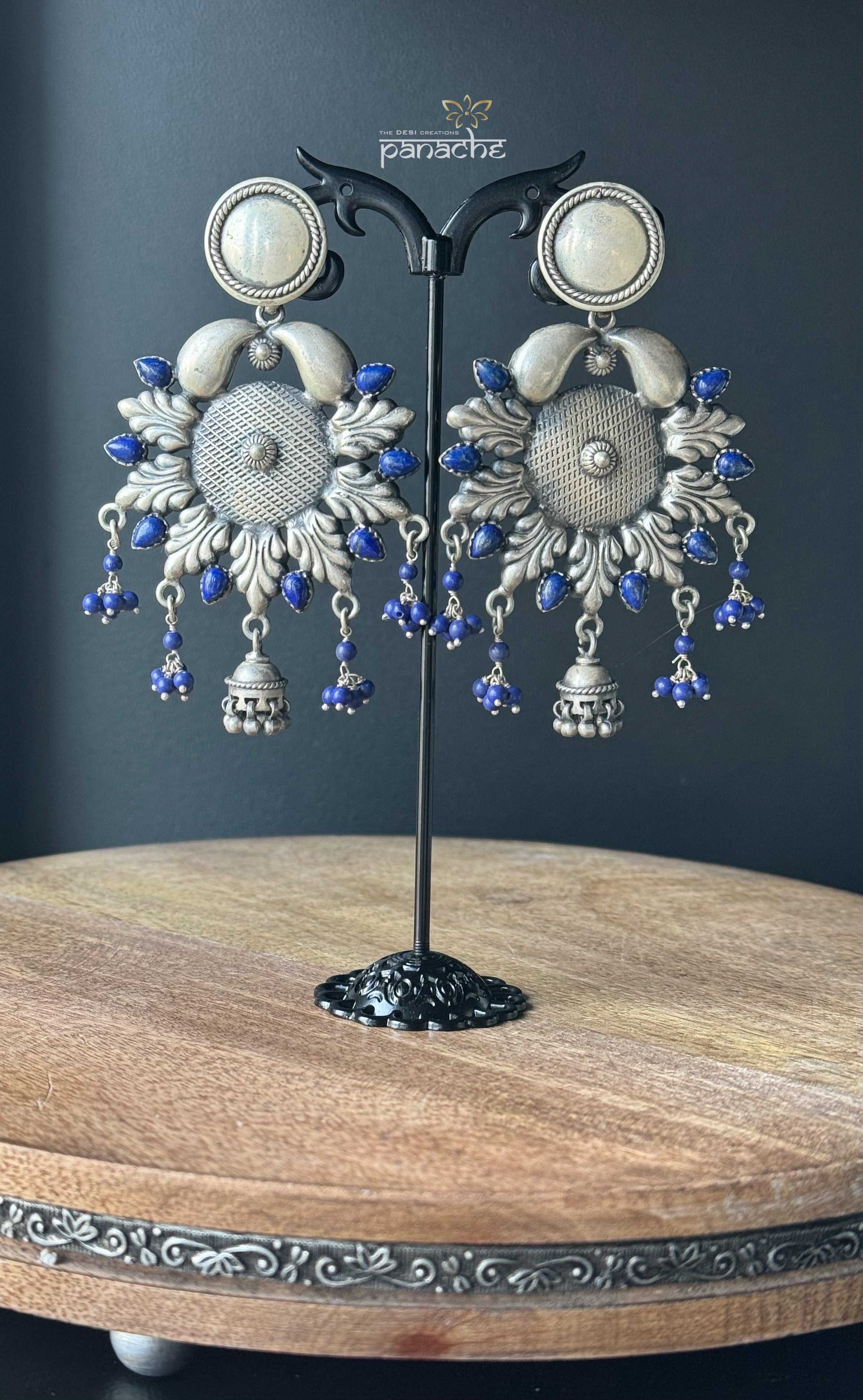 Earring 925 Silver- Lapis Chandelier