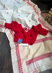 Soft Cotton Handloom - Off-White Red