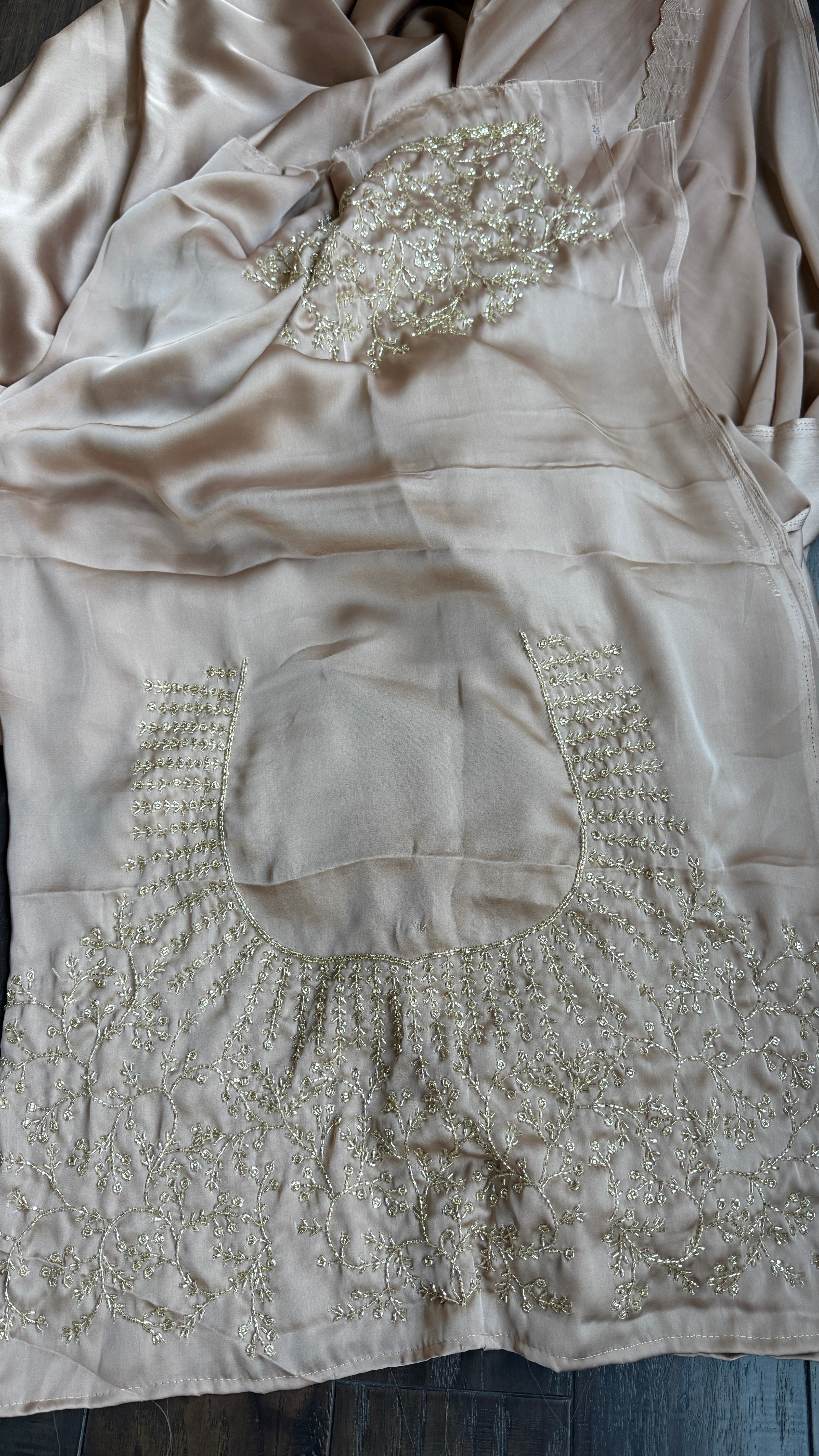 Designer Satin Silk - Light Mocha Cream