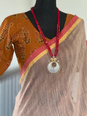 Designer Blouse - Ochre Yellow Brown
