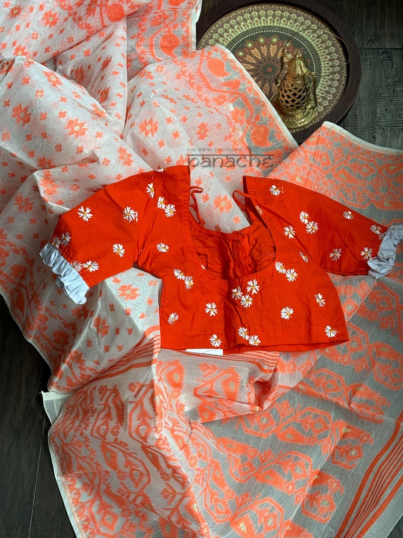 Designer Sheuli Blouse - Orange Woven