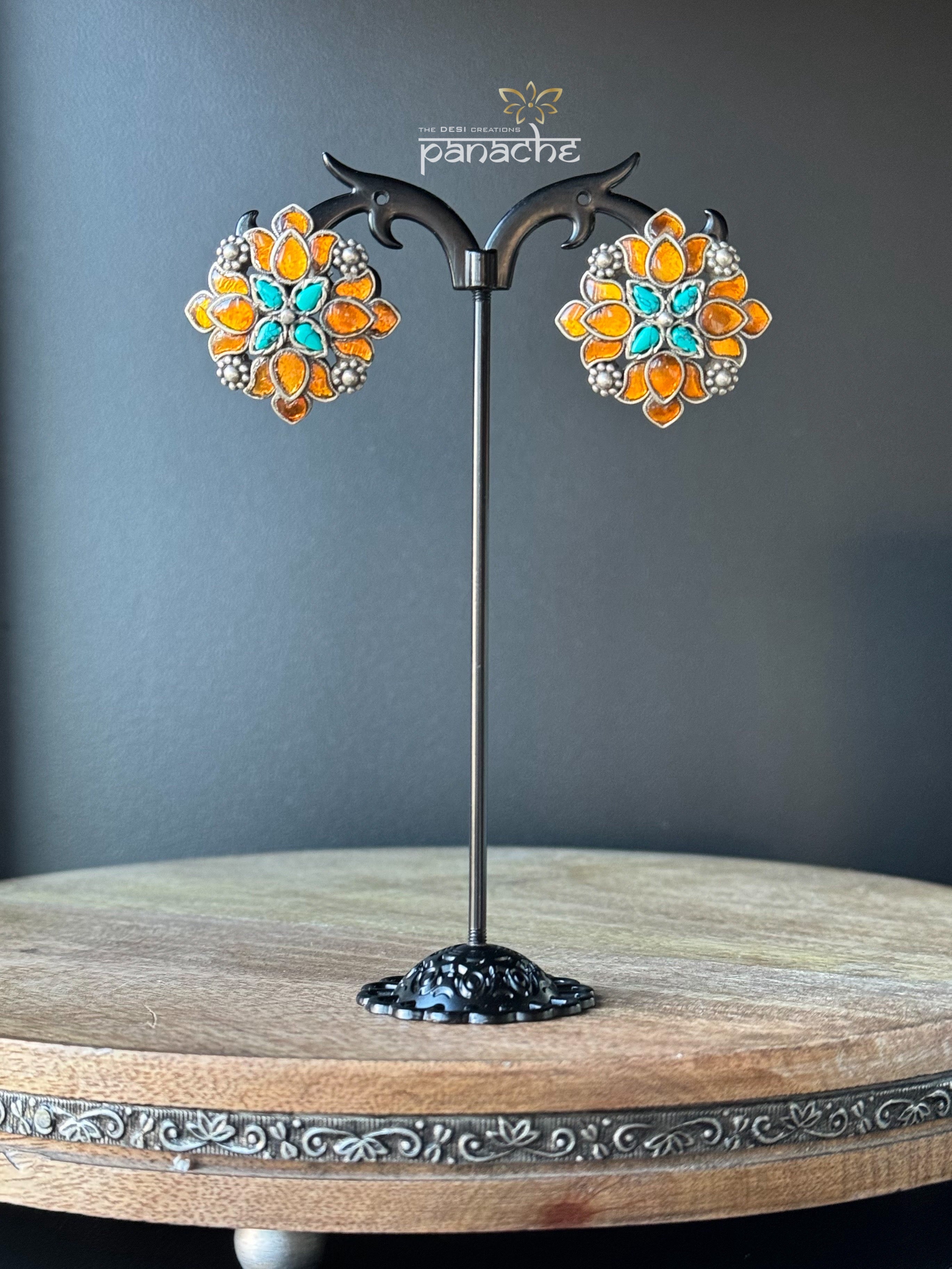 Earring 925 Silver- Kundan Stud