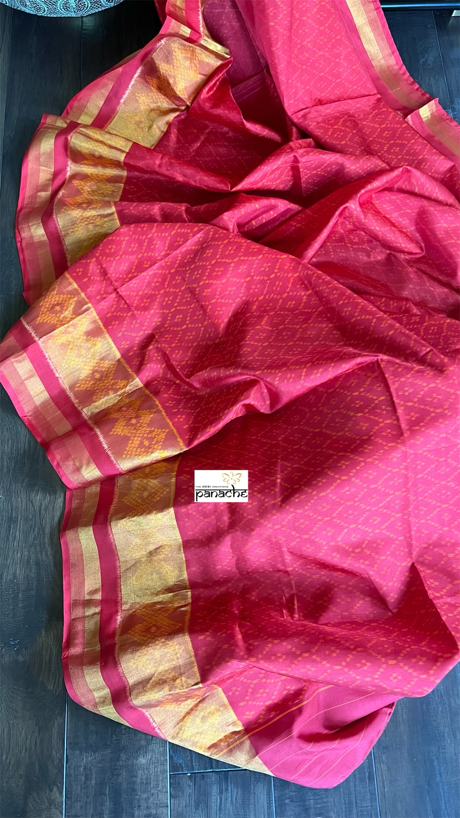 Patan Silk Patola - Red Antique Zari