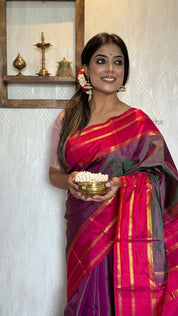 Pure Silk Kanjivaram - Purple Dual Tone