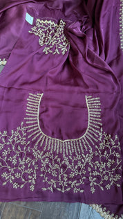 Designer Satin Silk - Plum Color