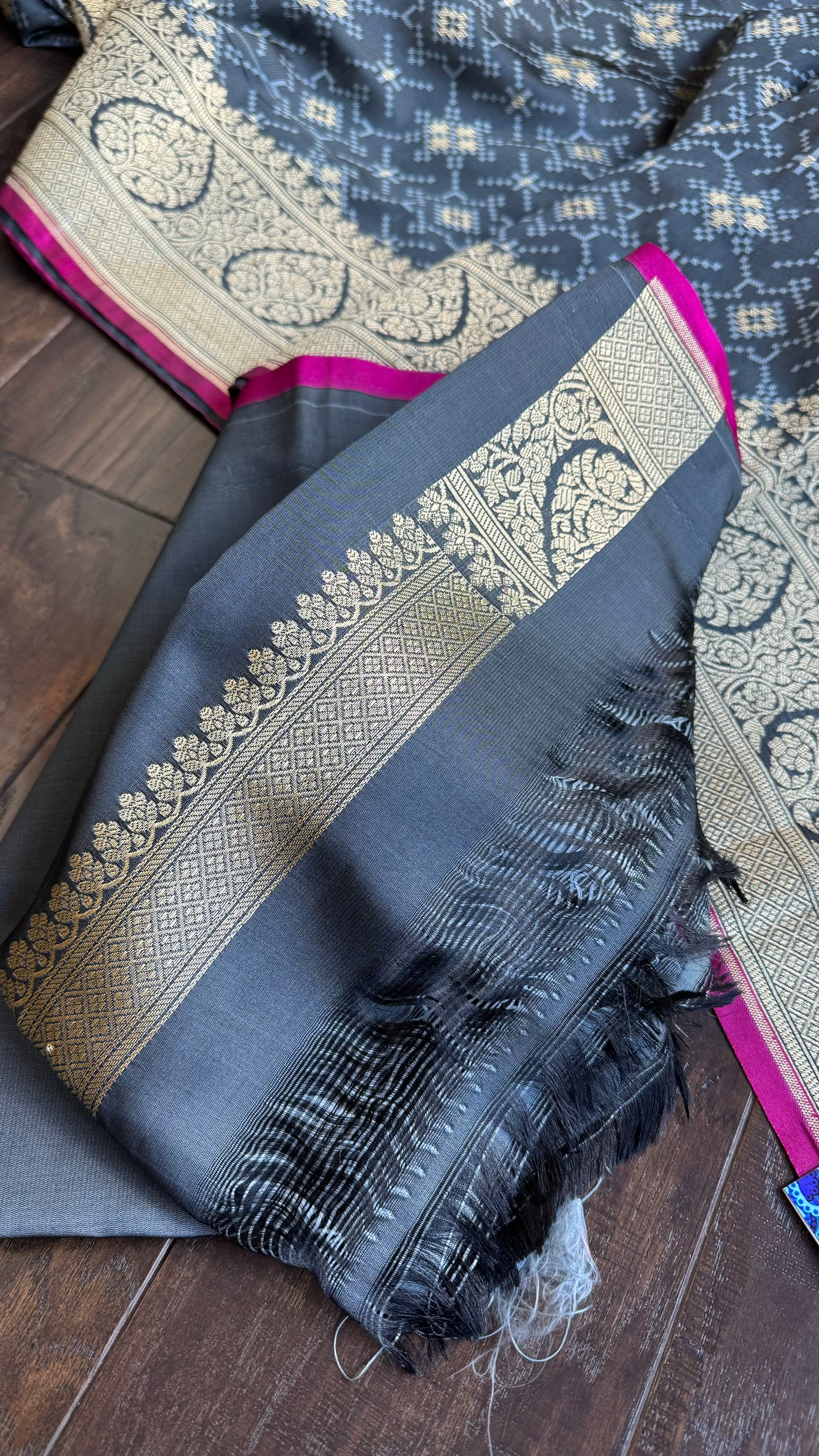 Soft Silk Banarasi - Grey Patola