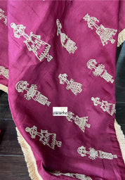 Designer Soft Silk Embroidered - Raspberry Pink Masaba Inspired