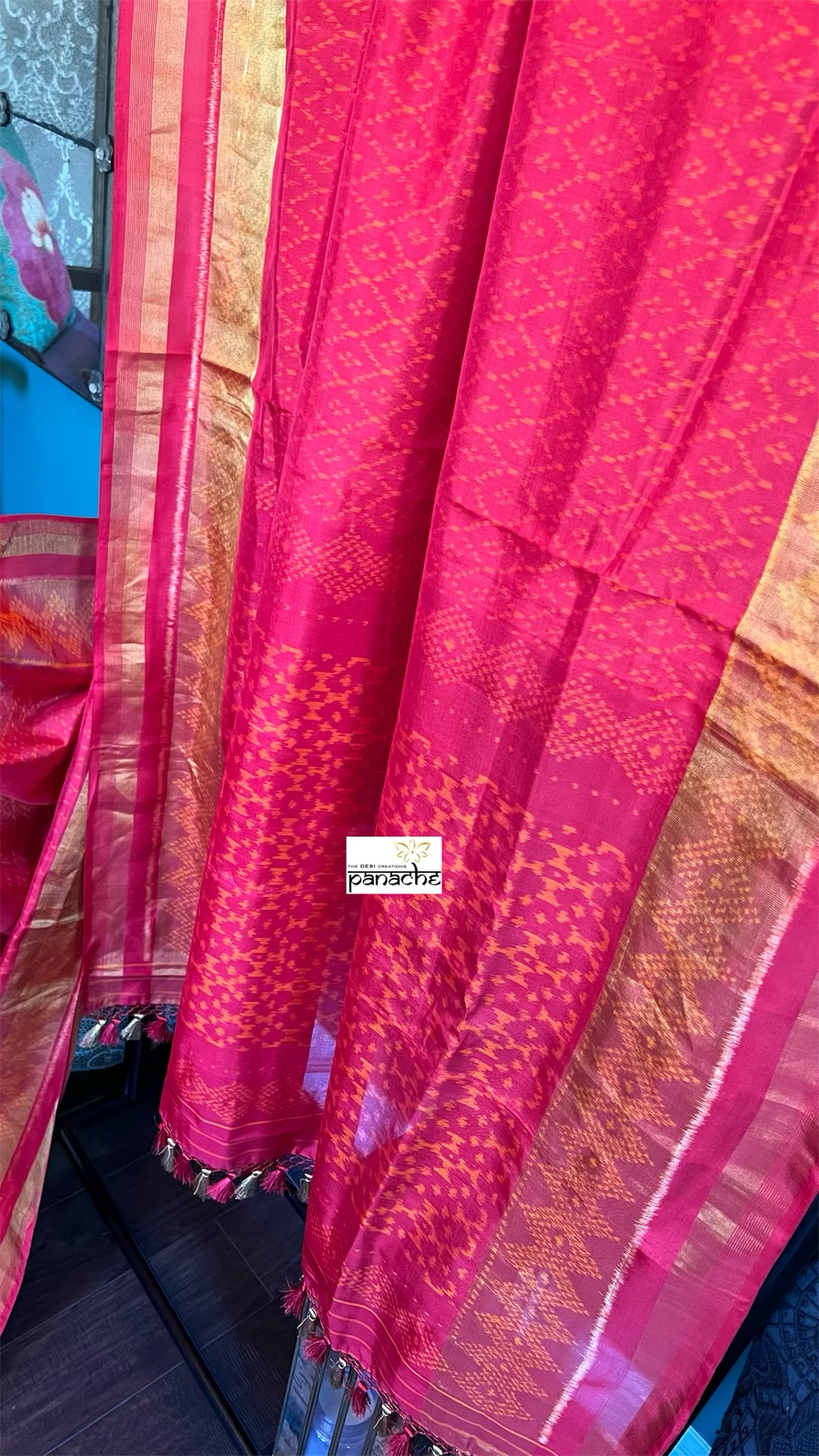 Patan Silk Patola - Red Antique Zari