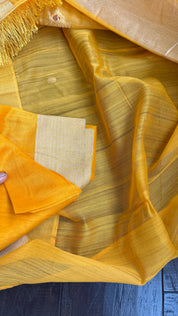 Chanderi Silk Cotton - Mango Yellow Woven