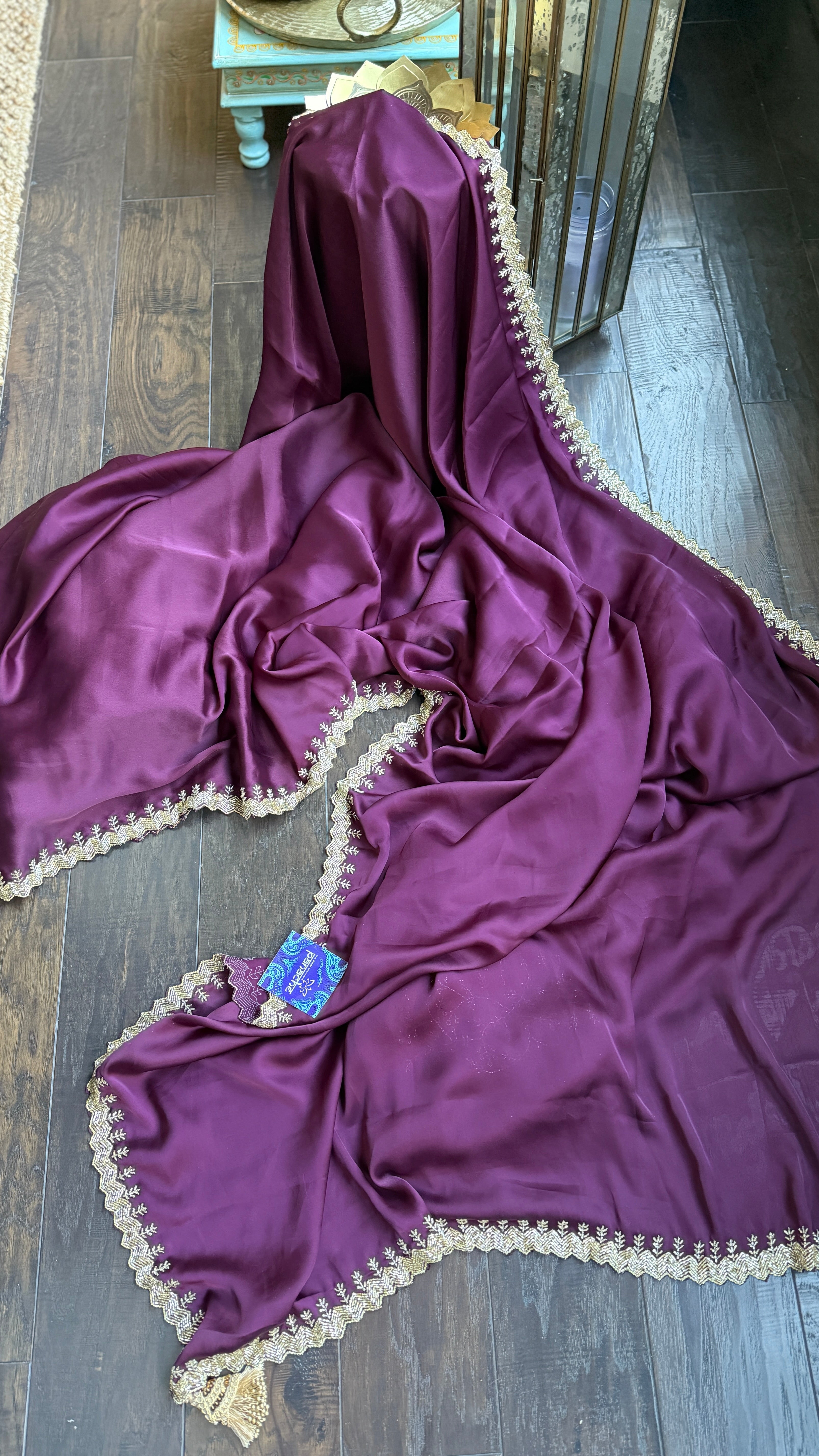 Designer Satin Silk - Plum Color