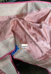 Pure Silk Mashru Banarasi- Dusty Rose Pink