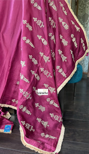 Designer Soft Silk Embroidered - Raspberry Pink Masaba Inspired
