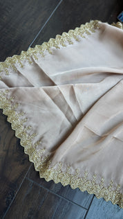 Designer Satin Silk - Light Mocha Cream