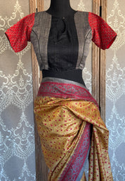 Designer Blouse - Black Red Grey