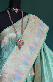 Katan Silk Kadhua Banarasi - Mint Green Zari Woven Rangkat