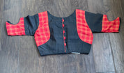 Designer Cotton Blouse - Black and Red