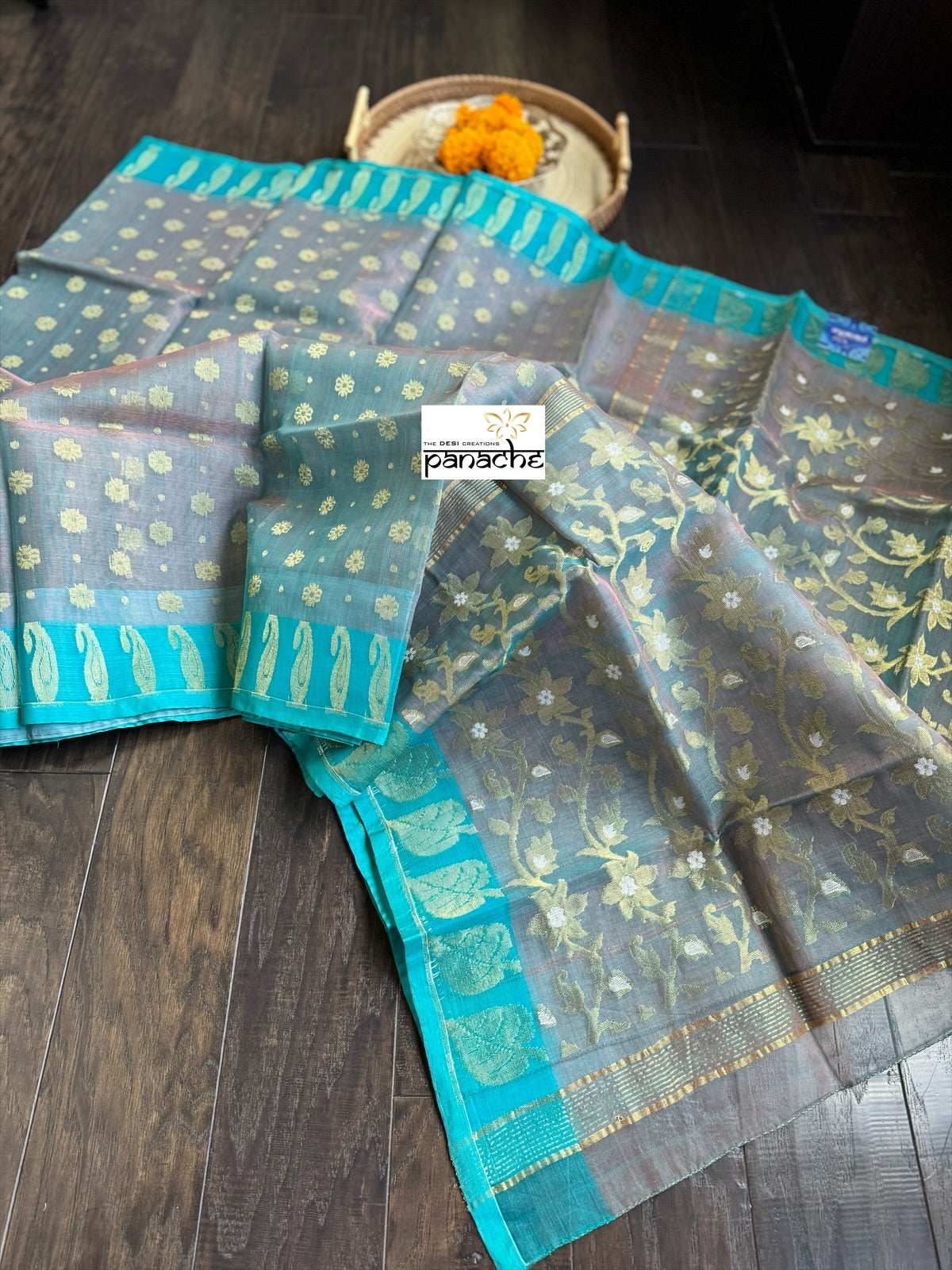 Muslin Jamdaani - Grey Firozi