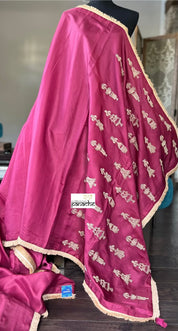 Designer Soft Silk Embroidered - Raspberry Pink Masaba Inspired