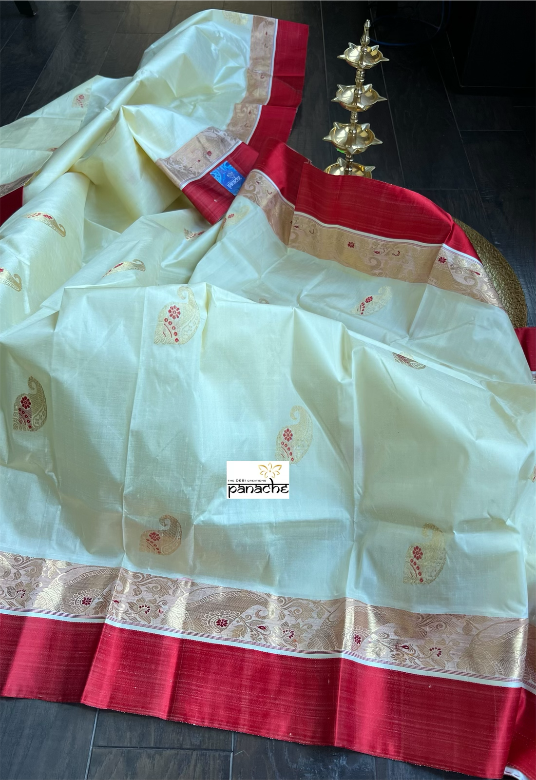 Pure Garad Silk- Light Butter Yellow Red