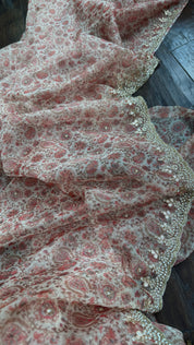 Designer Inspired Organza - Kalamkari Printed