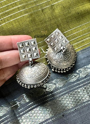 Earring 925 Silver- Jhumka Square