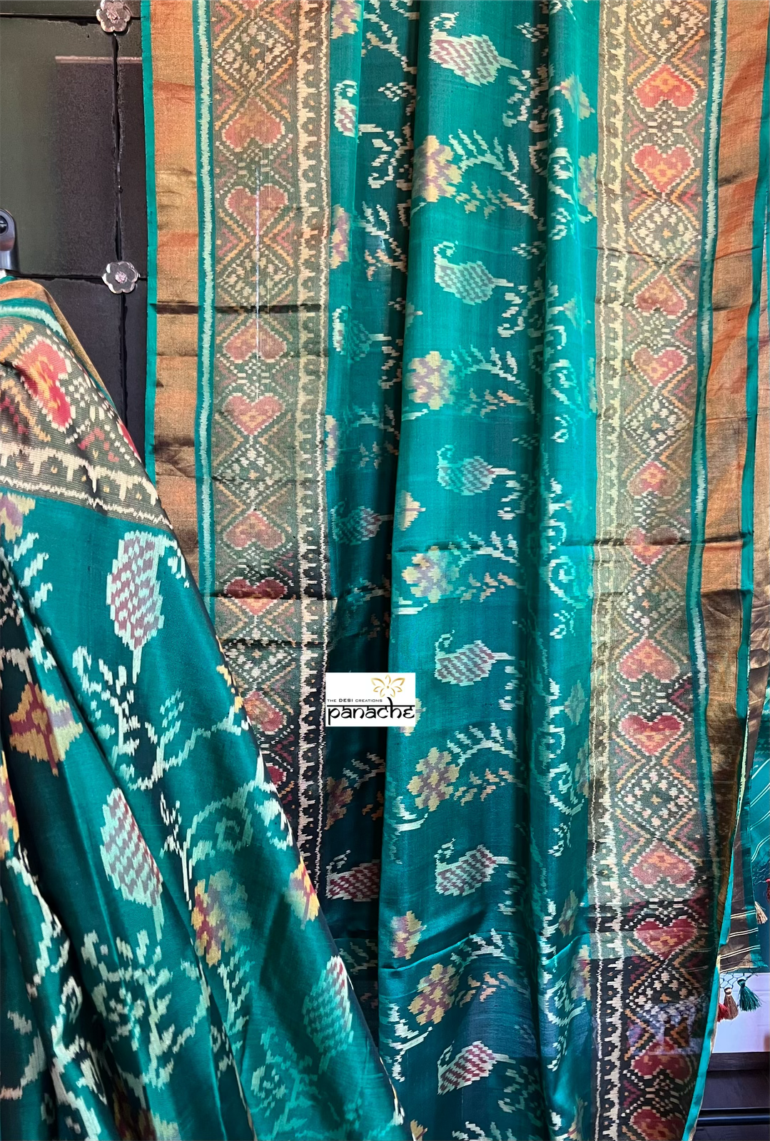 Patan Silk Patola - Green Antique Zari