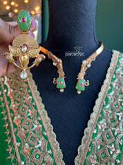 Earring 925 Silver- Statement Green Jade