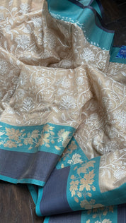 Tissue Kota Silk Embroidered - Golden Beige FIrozi