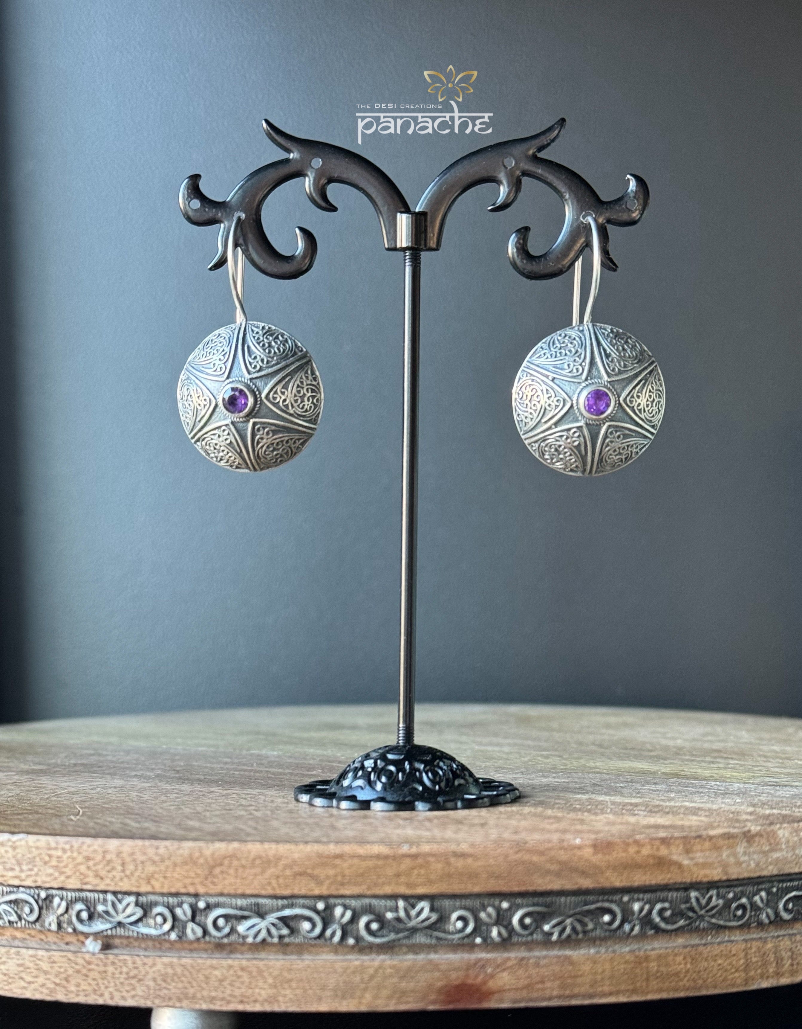 Earring 925 Silver- Amethyst Stud