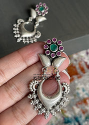 Silver 925 Necklace Earring Set - Temple Stone