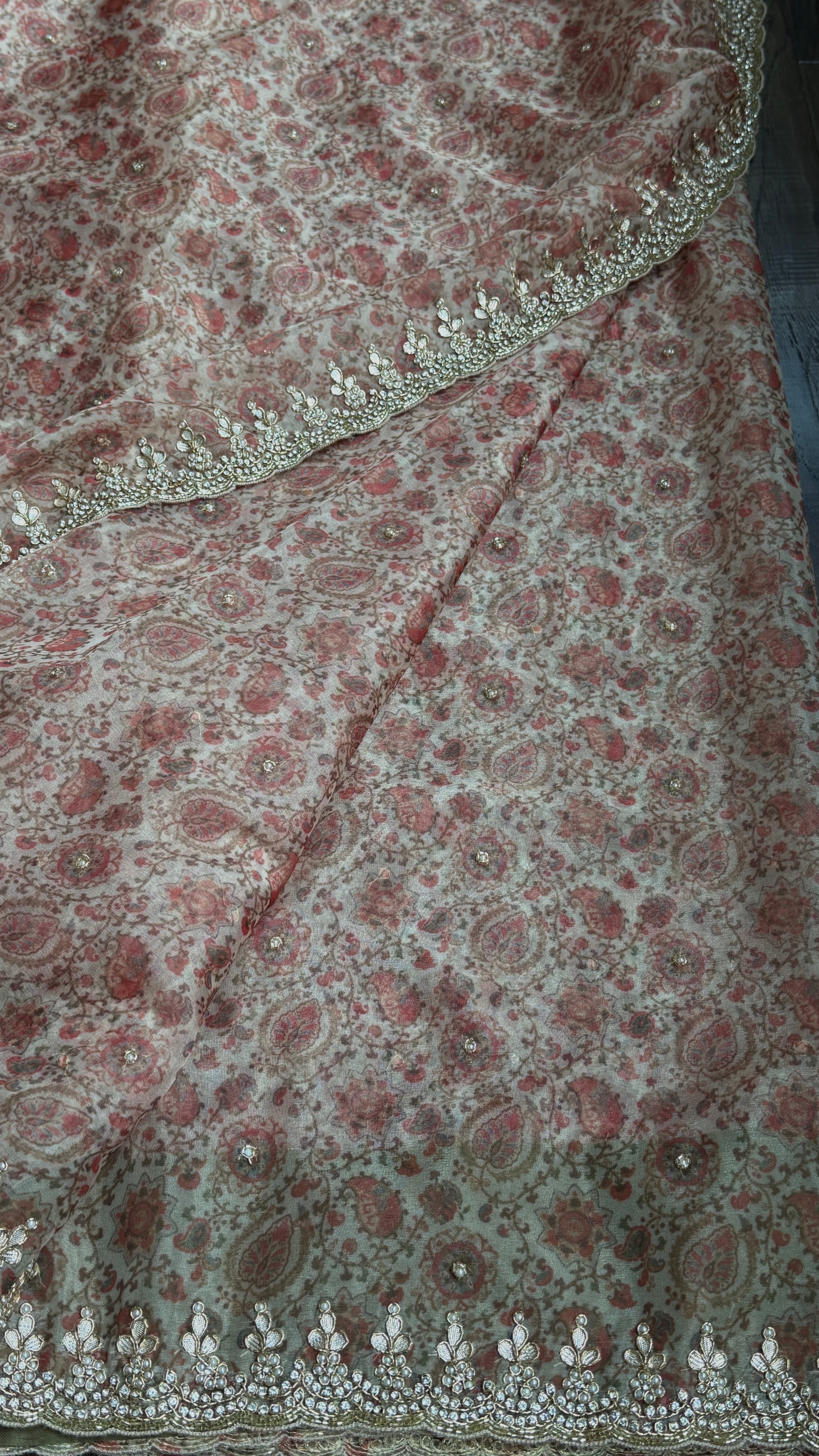 Designer Inspired Organza - Kalamkari Printed