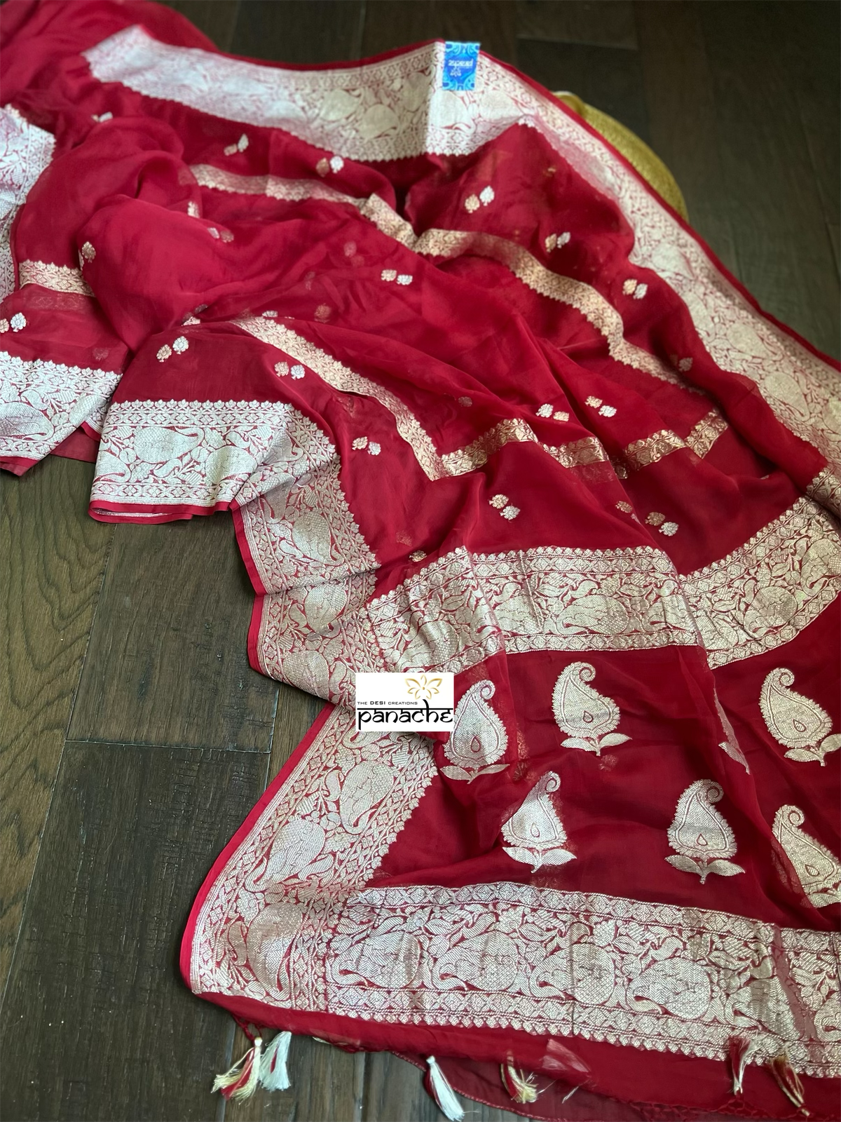 Khaddi Georgette Banarasi - Red