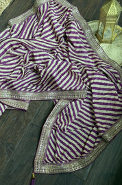 Designer Georgette- Purple Leheriya