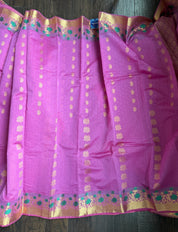 Cotton Silk Kanjivaram - Pink Green