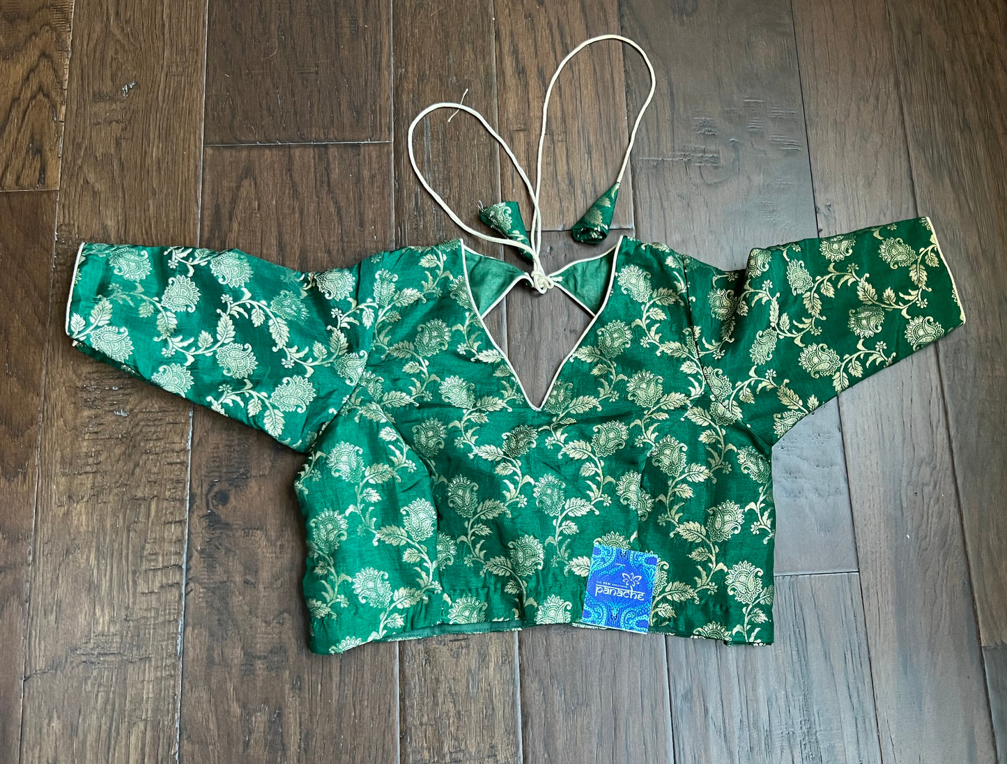 Designer Blouse - Green Zari Woven