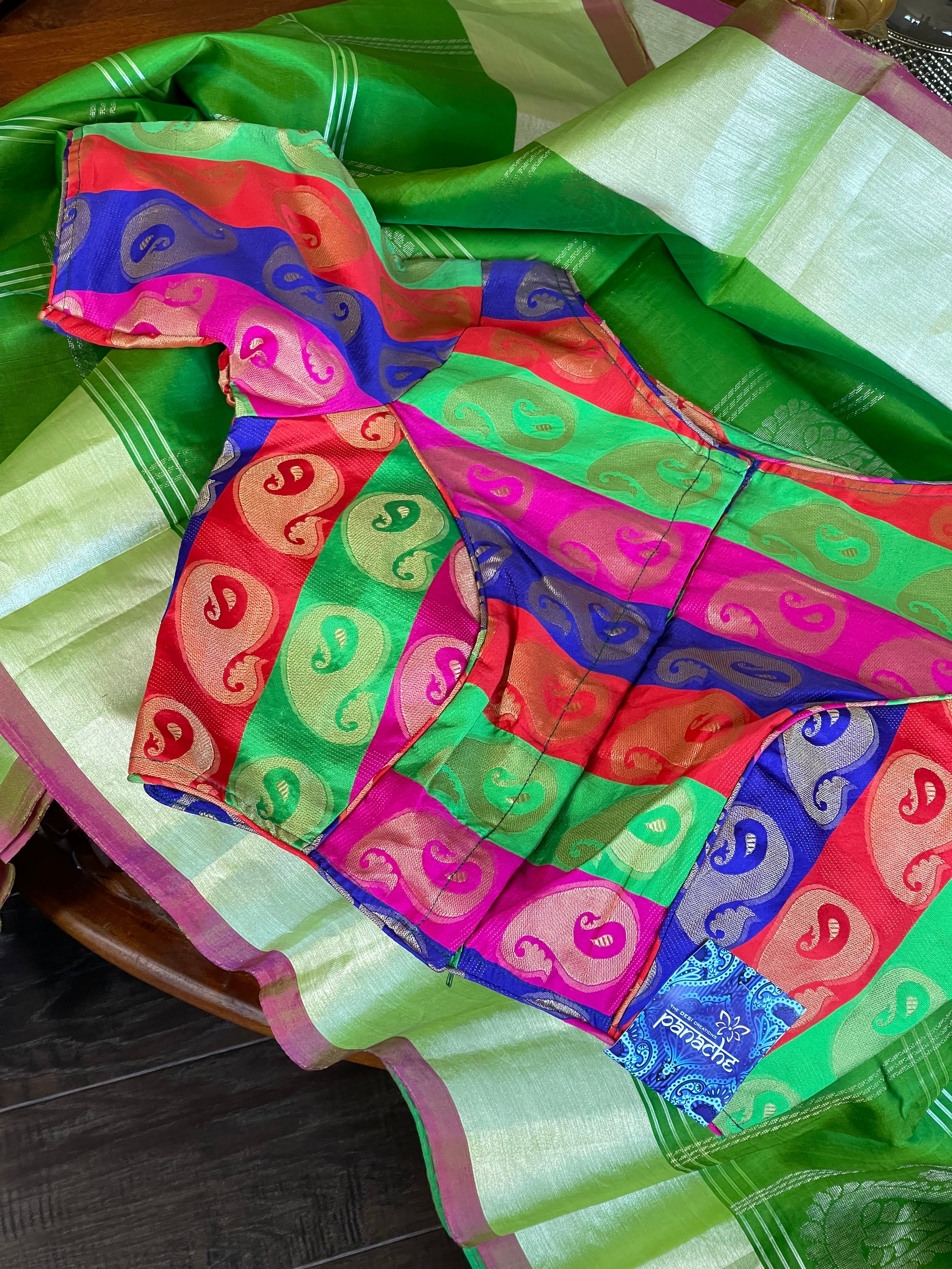 Silk Kanjivaram - Green Checkered